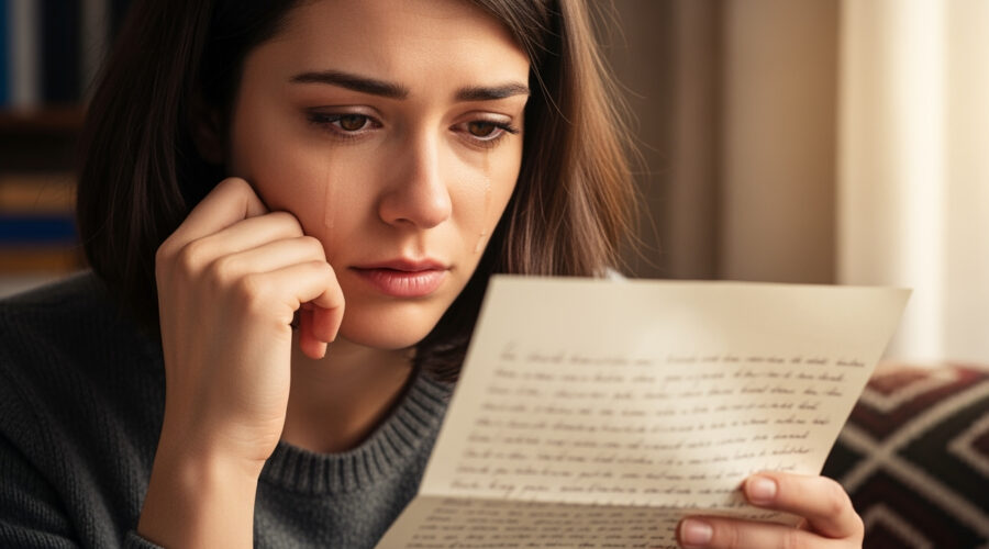 Maya, reading a heartfelt last message