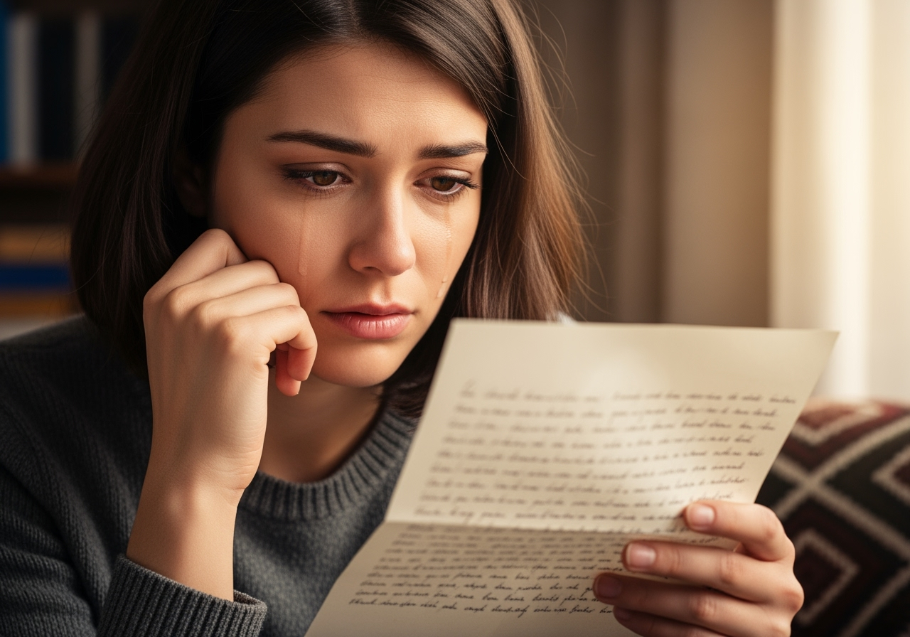 Maya, reading a heartfelt last message
