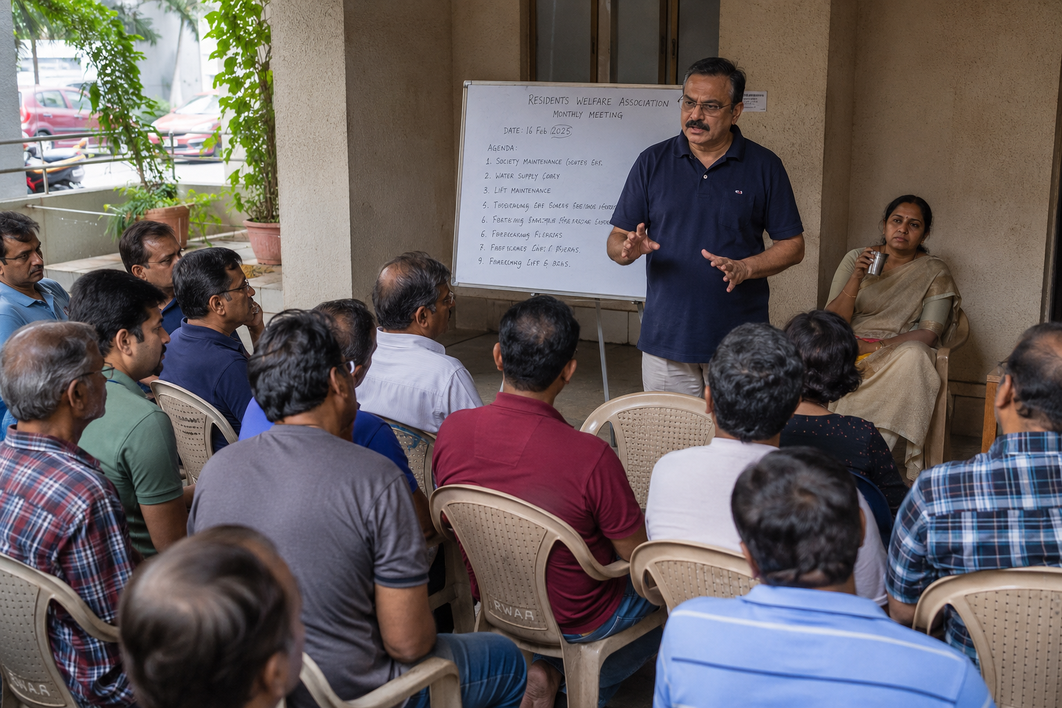 gokuldham-society-meeting address by mr ramesh
