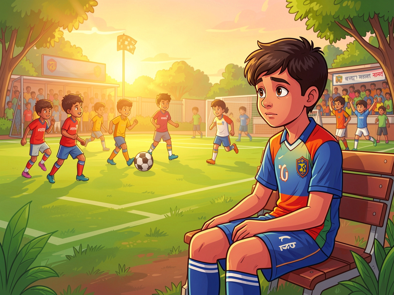 Rohan dreams of playing for his school football team but spends most matches on the bench. Through patience, practice, and determination, he learns that success comes to those who stay ready when their opportunity arrives.