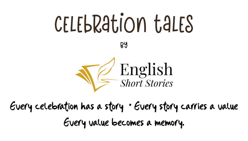 Celebration Tales banner by English Short Stories featuring tagline Every celebration has a story