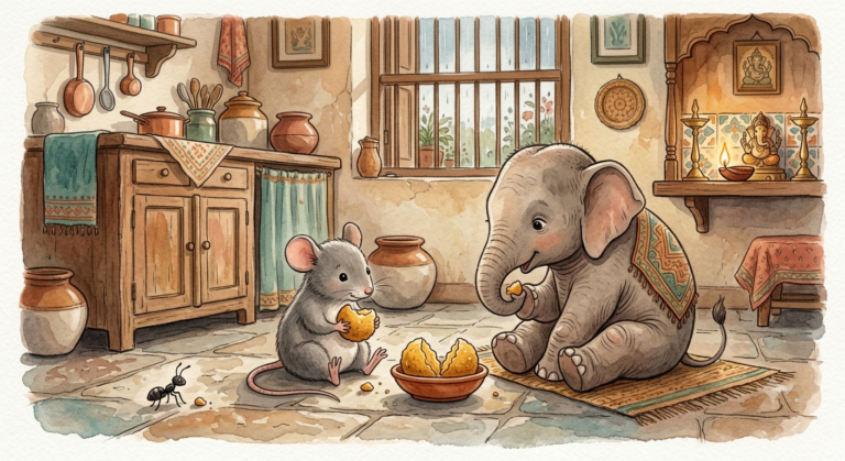 Mushak and Bappa Find the Lost Laddoo